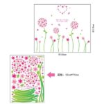 Pink Flower with Green Stem, Extra Large 3D Wall Sticker, Peelable, Stylish Wallpaper, Decorative Sticker, Waterproof, DIY Wall, Floor, Furniture, Interior, Forest, Leaf size 50x70 ay7055b - Image 3
