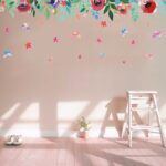 Green leaves flower pattern sticker living room bedroom backdrop decorative wall decal (XH7212) - Image 5