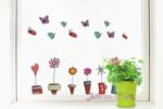 Ay947 Cute Flower Wall Sticker Kitchen Window Sticker Butterfies Wall - Image 11