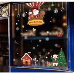 Border Wall Paste Christmas Tree Shop Shop, Glass Paste Window Door Decoration, Santa Claus Paste Paper Window Flower - Image 2