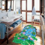 Creative 3D Lotus Pond Vinyl Wall Stickers Funny Art Wall Mural Floor Decals for Kids Rooms Bedroom Bathroom Waterproof XL8305 - Image 2