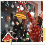 Border Wall Paste Christmas Tree Shop Shop, Glass Paste Window Door Decoration, Santa Claus Paste Paper Window Flower - Image 4