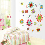 Children's vinyl decal flower head with polka dots size 60x90 jm8322 - Image 2