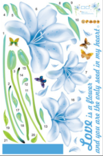 Wall Sticker / Wall Stiker / Stiker Dinding Bunga Biru MJ8027B - Image 3