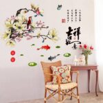 Removable Chinese Style Wall Sticker Magpie Plum Blossom Living Room - Image 5