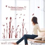 ELECTROPRIME Home Accent DIY Mural Dragonfly Bulrush Wall Sticker size 6x90 ay9023b - Image 2