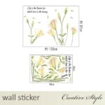 flowers wall stickers home decorations removable PVC transparent stickers floral decals tv background mural art AY9152 - Image 7