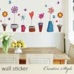 Ay947 Cute Flower Wall Sticker Kitchen Window Sticker Butterfies Wall - Image 5