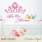 Df5080 Wall stickers for children's rooms, princesses and crowns, wall stickers, interior stickers, removable, cute, birthday, Disney characters