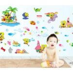 Cute Spongebob Wall Stickers for Kids' Rooms, Removable Wall Decals, Interior Stickers, Disney, Birthday size 60x90   df9909 - Image 3