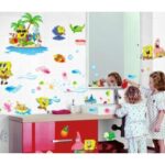 Cute Spongebob Wall Stickers for Kids' Rooms, Removable Wall Decals, Interior Stickers, Disney, Birthday size 60x90   df9909 - Image 4