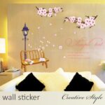 Wall Stickers with Flowers, Cherry Blossoms, Trees, and More, Stylish Scandinavian Interior Stickers, Cat, Plants, Toilet, Flowerpot, English Text, Natural, Removable Wall Decals size 50x70 mj7030 - Image 5