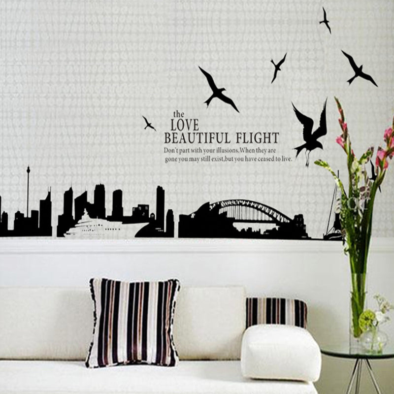 customised-wall-decals-1000x1000_cac9ccfa-896f-4f6c-9b24-de7c1ae6021b Ay 1912 City Silhouette Wall Stickers For Living Room Bedroom Study Room Home Decor - Beautiful Flight Of Sydney - Image 1