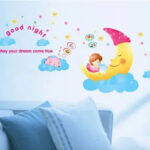 Oren Empower Cute Chanda Mama Wall Stickers for Kids room or Nursery  size 60x90 ay1907 - Image 4
