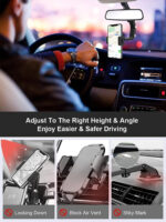 360° Rearview Mirror Phone Holder, Universal Car Phone Holder, for Car Rearview Mirror Cylindrical Mount, Phone and GPS Holder, Suitable for All 4-6.1 Inch Mobile Phones Holder - Image 5