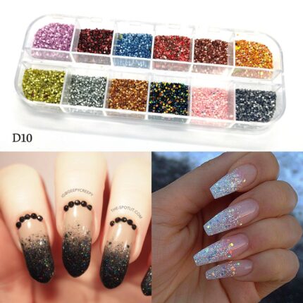 Nail Rhinestones 3D Crystal AB Clear Nail Stones Gems Pearl DIY Nail Art Decorations d10