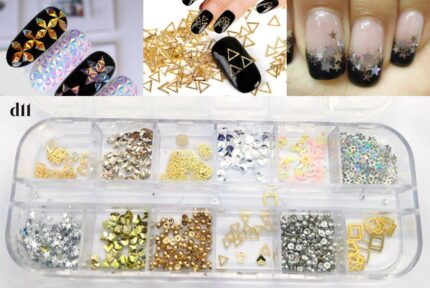 Nail Rhinestones 3D Crystal AB Clear Nail Stones Gems Pearl DIY Nail Art Decorations d11