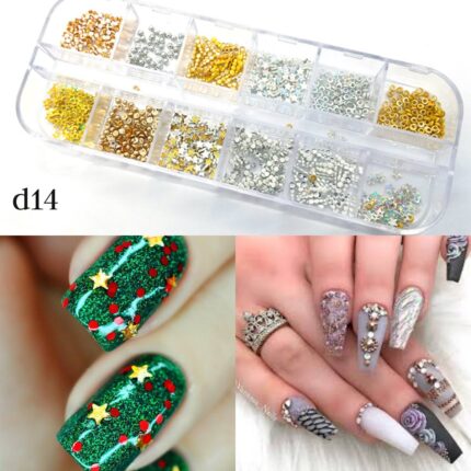Nail Rhinestones 3D Crystal AB Clear Nail Stones Gems Pearl DIY Nail Art Decorations d14