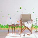Dnven (Large 79x 22) Green Clovers Green Grasses with Butterflies Border Decals Baseboard Stickerc Ay7056s Stripe Wall Decals - Image 2