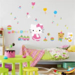 Crystal Kids Hello Kitty Children's Room Decoration Gift Wall Decor Self-Adhesive PVC Wall Sticker size 60x90 xl8027 - Image 3