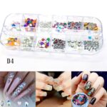 Nail Rhinestones 3D Crystal AB Clear Nail Stones Gems Pearl DIY Nail Art Decorations -d4