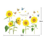 LM868 Sunflower butterfly Wall Stickers Wall Decals - Image 7