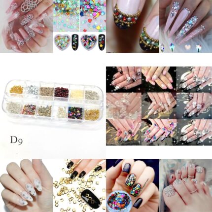 Nail Rhinestones 3D Crystal AB Clear Nail Stones Gems Pearl DIY Nail Art Decorations d9