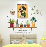 XL7247 Plant Pot and Girl Photo - Wall Sticker 50x70 - Image 2