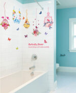Pink flower, bird and butterfly hanging decal, 5 hanging strings included size 50x70 hm74003 - Image 4