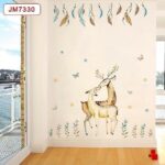 Elk Couple Bedroom Living room Wedding Party Decoration Eco-friendly Removable Wall Stickers jm7330 Decals Waterproof Wall Poster Mural - Image 3