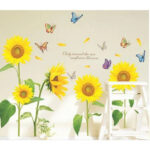 LM868 Sunflower butterfly Wall Stickers Wall Decals - Image 6