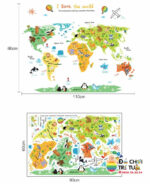 Stiker Dinding Map Animal acb1049 Wall Sticker Wallpaper - Image 3