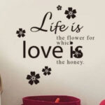 Decorative Decals with English Letters and Floral Patterns size 50x70 dlx7202