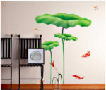 Lotus Leaf and Fish Decorative Decal size (60x90) ay998 - Image 2