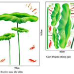 Lotus Leaf and Fish Decorative Decal size (60x90) ay998 - Image 3