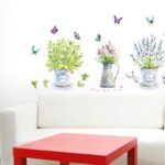 Wall Stickers JM7299 Butterfly vase decorated living room wall stickers background wall tile sticker glass sticker shop - Image 3