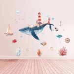 Wall stickers underwater world whale bedroom living room wall stickers HM92020 - Image 5