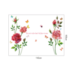 SK9218 Flowers Love Couple Room Decoration Wall Decal Romantic Rose Stickers Autocollants - Image 2