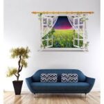 SK9020D 3D Wall Sticker Beautiful Flower Sea Wall Stickers Sunset View Vinyl Decals for Family Rooms - Image 3