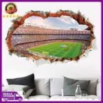 XH9305 3D Football Field Pattern Waterproof Wallpaper for Room Decoration - Green - Image 3