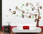DIY transparent PVC wall stickers ]Abrown tree photo series of three generations of wall stickers wall stickers size  60x90 ay803 - Image 4