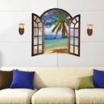 [Fundecor] 3D European style fake window wall stickers home decor living room sofa tv background decorations wall decals murals