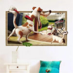 XH6243 creative dog photo frame 3D wall sticker living room bedroom wall decoration modern art mural children's room decoration - Image 3