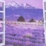 ay9234b Large Lavender Mountain 3D Window Scene View Removable Wall Sticker Decal - Image 3