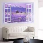 ay9234b Large Lavender Mountain 3D Window Scene View Removable Wall Sticker Decal - Image 7