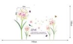 SK9016 Lily Bouquet Color Wall Stickers Vine Beautiful Flowers Quotes Vinyl Decals Living Room Home Decoration - Image 5