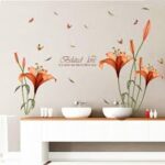xl8195 flowers butterfly leaf wall stickers for kids rooms living room bathroom kitchen decor wall decals poster - Image 4