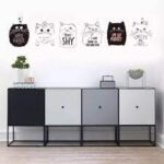 Cute Cat Wall Stickers Fashion Home Decor 6 Pcs Cats Black White Cats Wallpapers DIY Kids Room Decoration jm7338 - Image 3