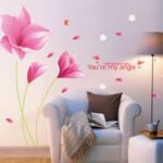 Pink orchid flower wall stickers living room sofa tv background wall stickers romantic bedroom bedside marriage room klimts - Image 2