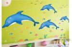 Xh9002 Wall Sticker / Stiker Dinding Blue Dolphin - Image 3